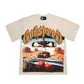 2026 American Skull Racing Retro Print High Street Casual T-shirt