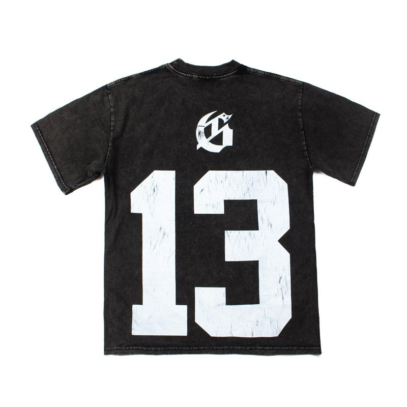 2026 American Style Flame Skull No. 13 High Street Casual T-shirt