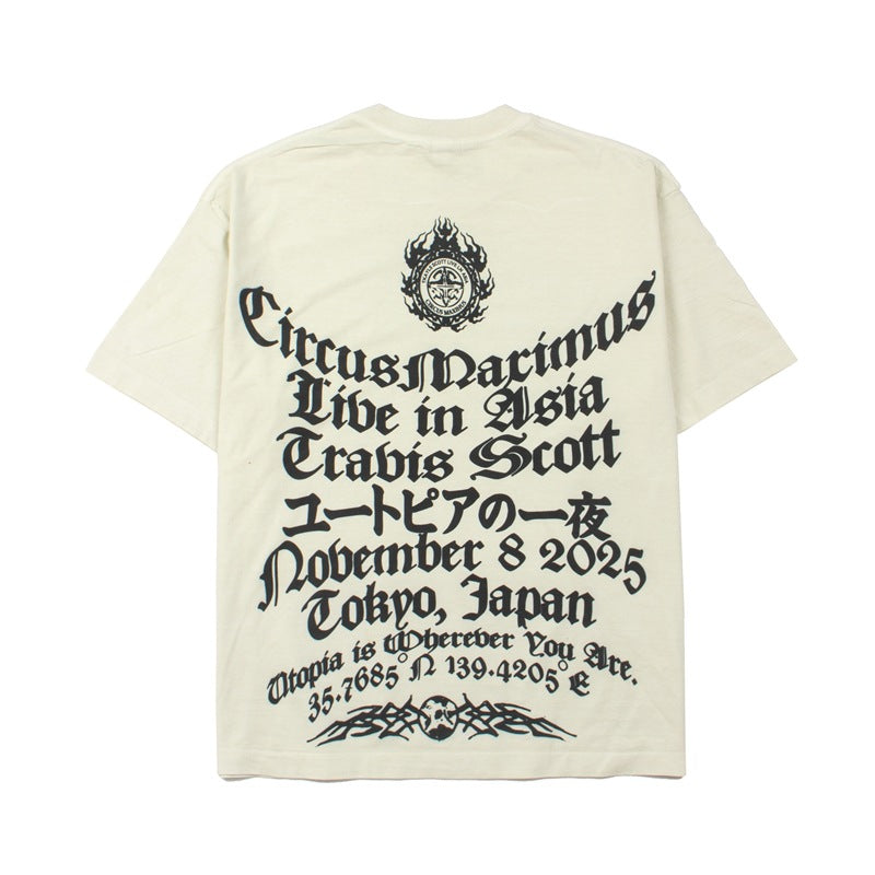 2026 American high street style new short-sleeved washed T-shirt