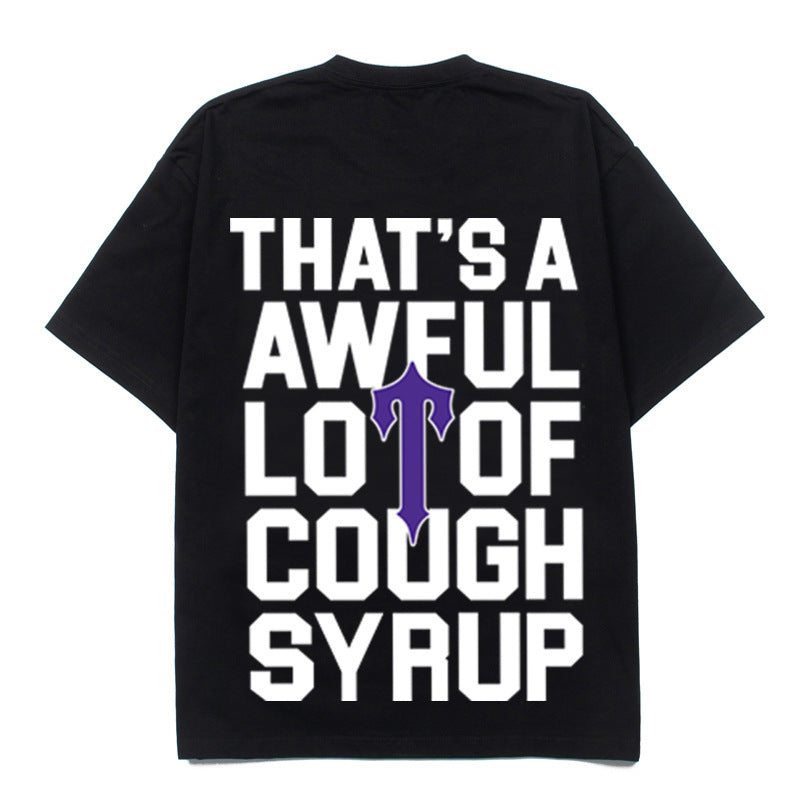 2026 American Niche Purple Letter Loose Short-sleeved T-shirt