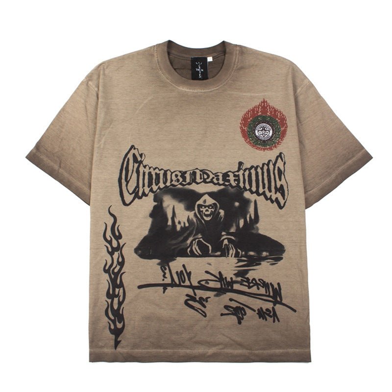 2026 American High Street Skull and Devil Washed T-shirt