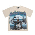 2026 American High Street Retro Washed Distressed Skull T-shirt