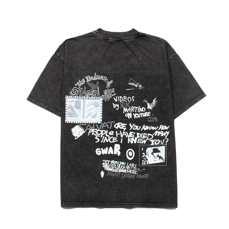 2026 American High Street New Short-Sleeve Washed Retro T-shirt