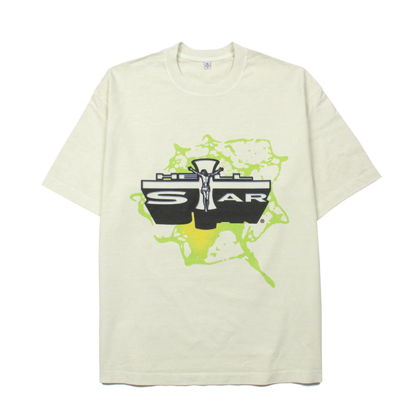 2026 American Style Retro Washed Distressed Loose Unisex T-shirt