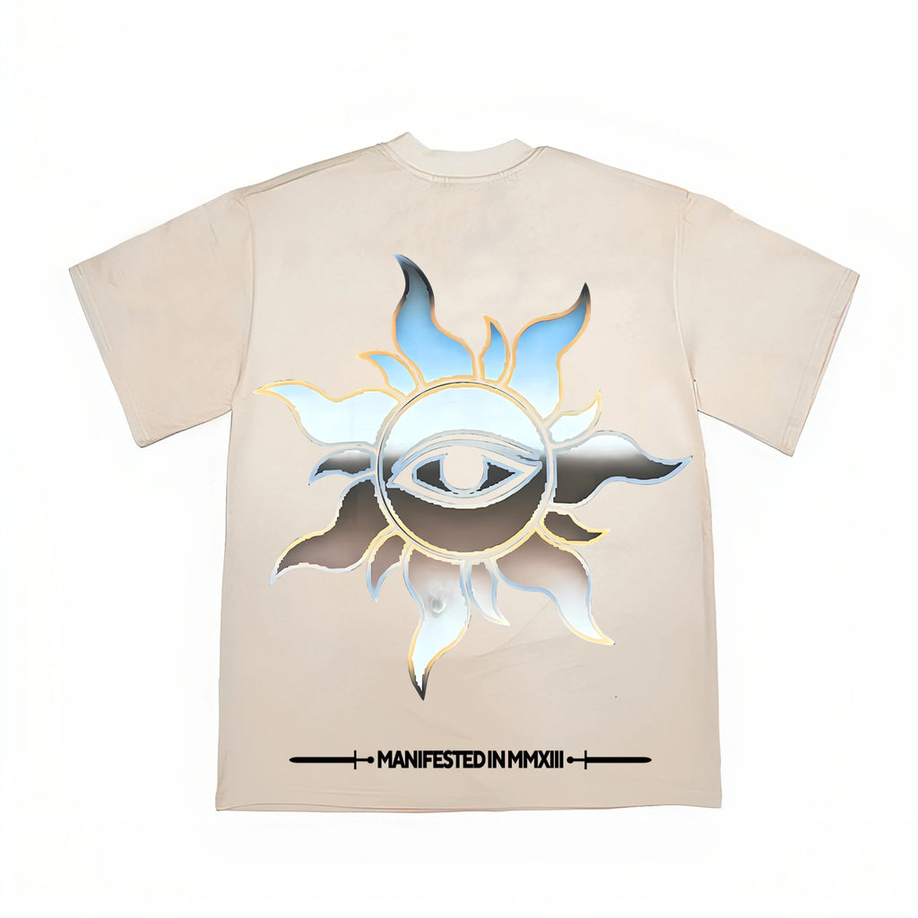 2026 American Retro Skull Guitar Man Print Washed T-shirt