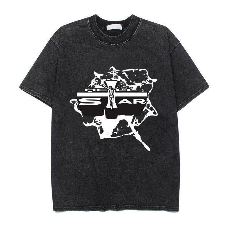 2026 American Style Retro Washed Distressed Loose Unisex T-shirt