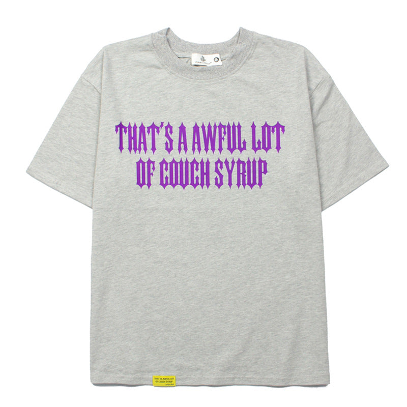 2026 American Niche Purple Letter Loose Short-sleeved T-shirt