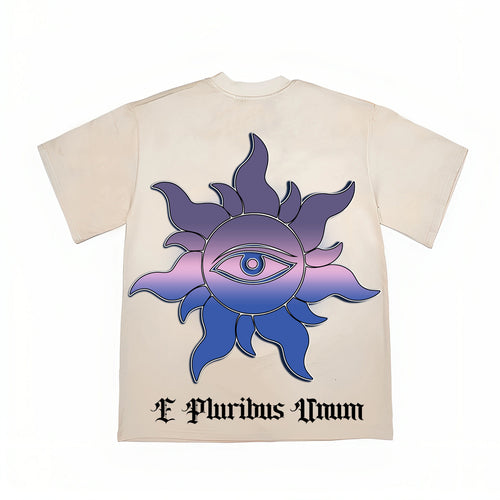 2026 American High Street Alien UFO Print Washed T-shirt