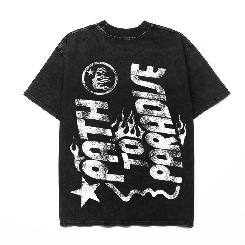 2026 American Style Retro Washed Distressed Loose Unisex T-shirt