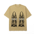 2026 American High Street Window Flame Print Retro Loose T-shirt