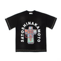 2026 American street style letter print washed retro distressed T-shirt